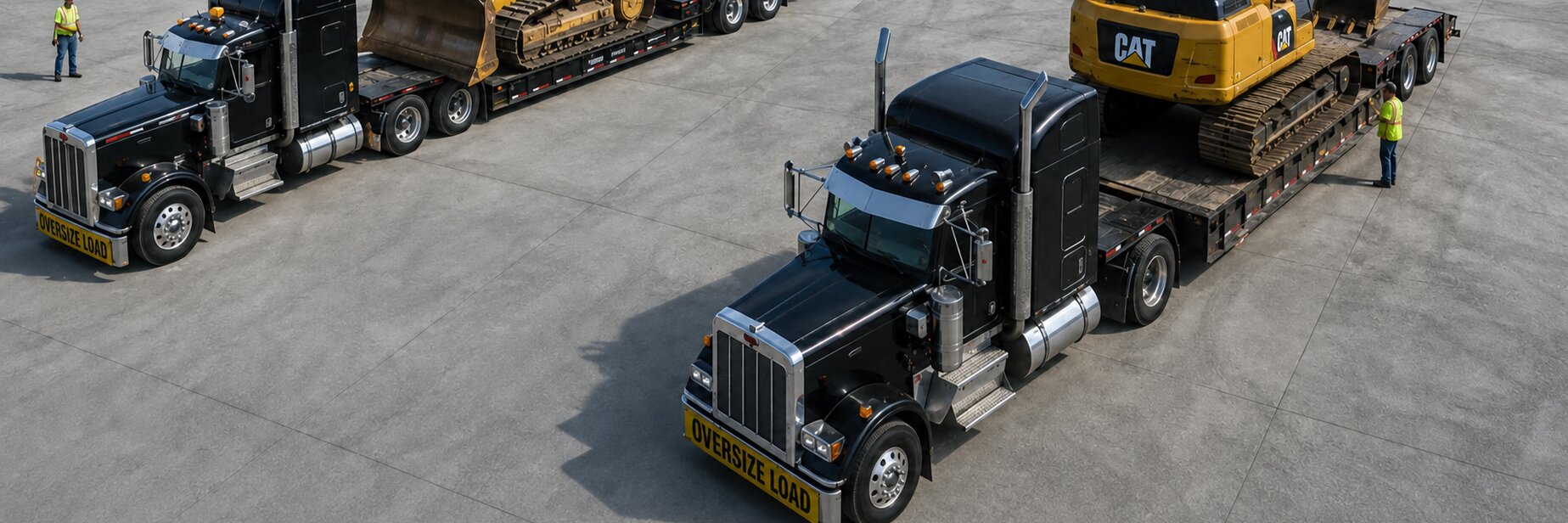 Heavy equipment prepared for nationwide transport